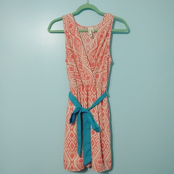 PINK OWL Coral Aztec Dress with Tie Waist - Picture 3 of 7